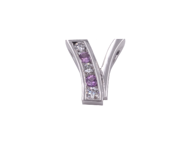 Pendentif diamants et saphirs roses